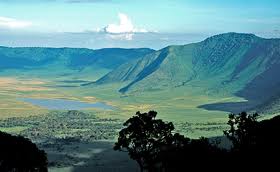 "The Ngorongoro Crater walls"